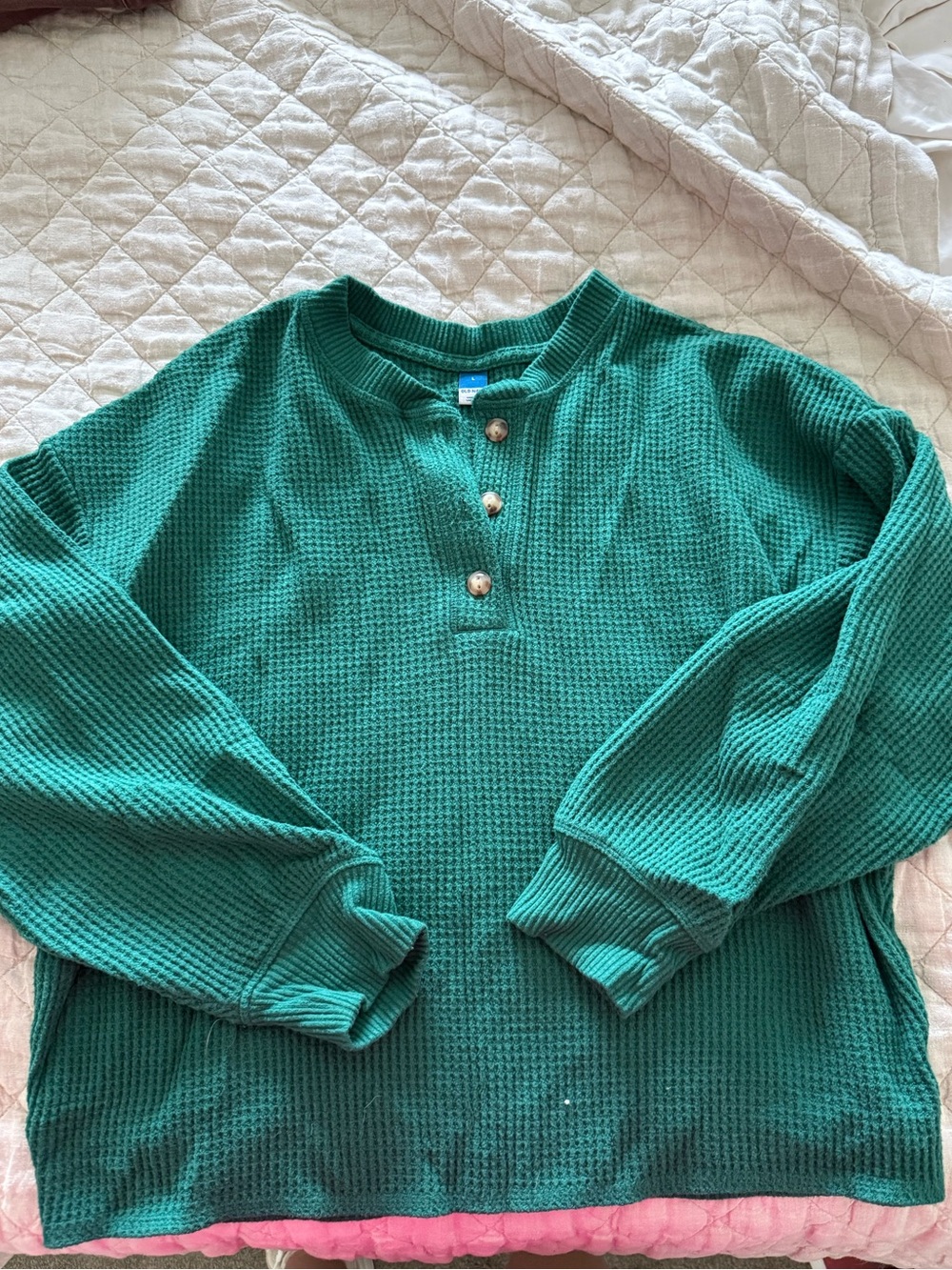 Old Navy Waffle-Knit Henley Sweater